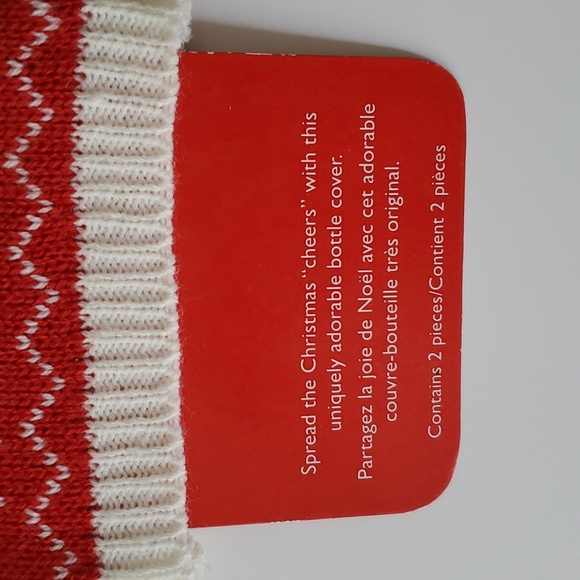 Pier 1 Imports Christmas Reindeer 2 Piece Bottle Cover Set NWT - Picture 4 of 6